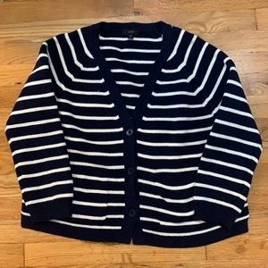 J Crew striped cardigan sweater